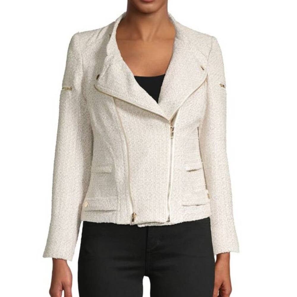 Dolce Cabo Tweed Moto Zipper Blazer